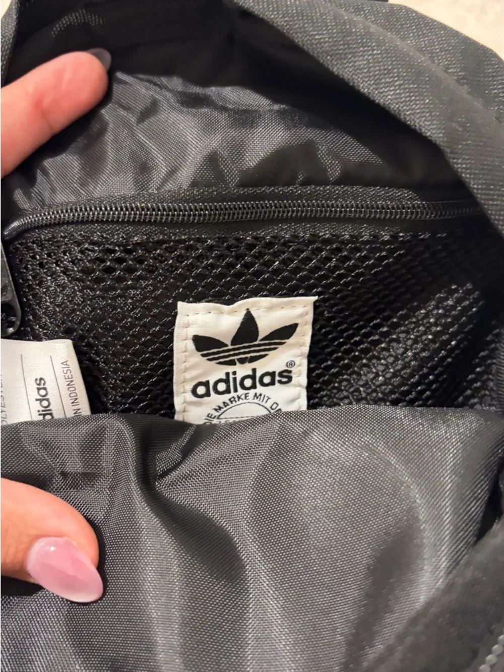 adidas Black Trefoil Mini Backpack - Picture 4 of 4